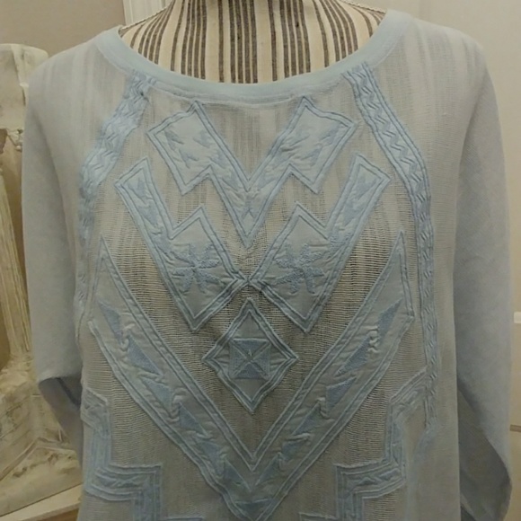 Anthropologie-Meadow Rue Embroidered Woven Top - Picture 2 of 8